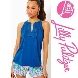 NWT Lilly Pulitzer Issac Knit Top BARTON BLUE
